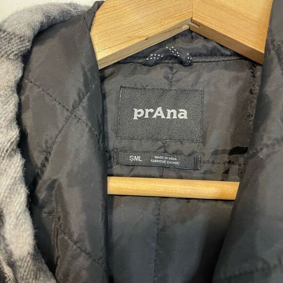 Prana Asgard Hooded Lined Flannel Shirt Charcoal Size Small - Picture 5 of 9